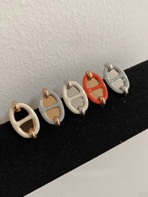 Hermes pig nose oil drop earrings-0090  