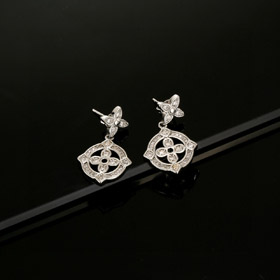 Louis Vuitton LV floral inlaid zircon earrings-3818  