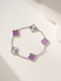 Van Cleef & Arpels violet flower pattern bracelet-3830  