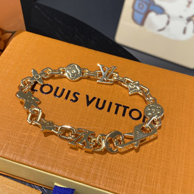 Louis Vuitton LV Metal Letters and Floral Bracelet-0551  