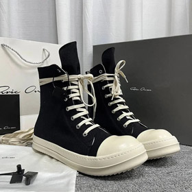 RICK OWENS/RO round toe lace-up lightweight high-top sneakers-2957  